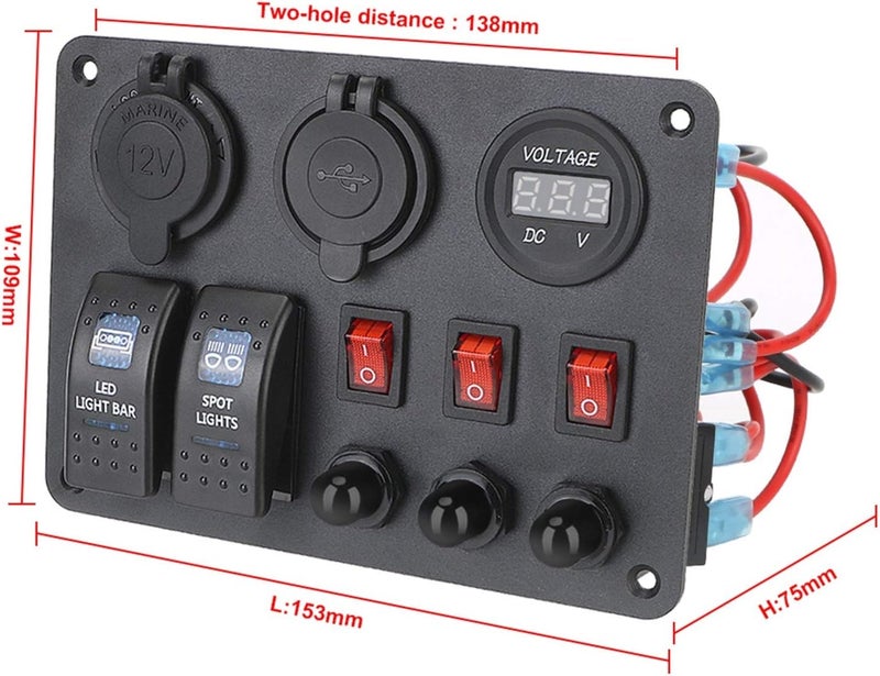 Wivplex Marine Switch Panel with Dual USB Ports - Image 2
