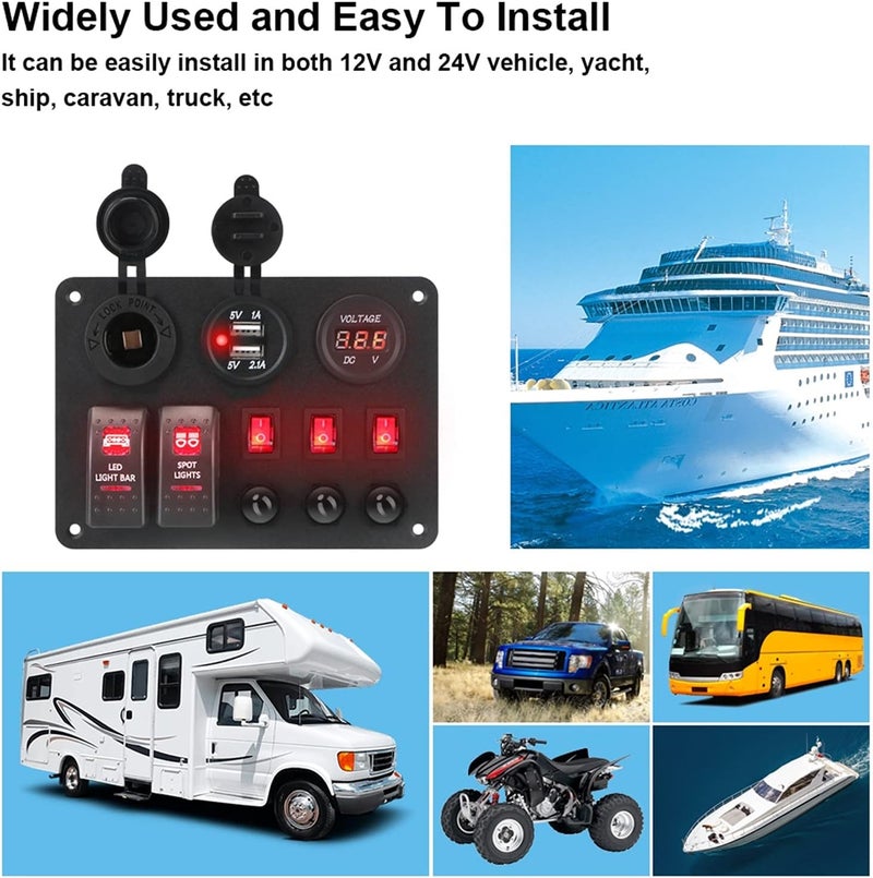 Wivplex Marine Switch Panel with Dual USB Ports - Image 5