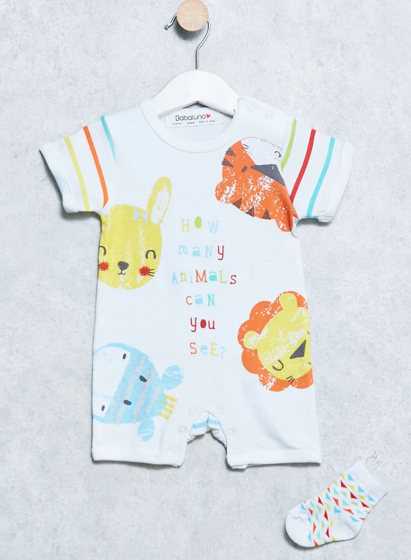 MINOTI Infant Romper+Socks Set