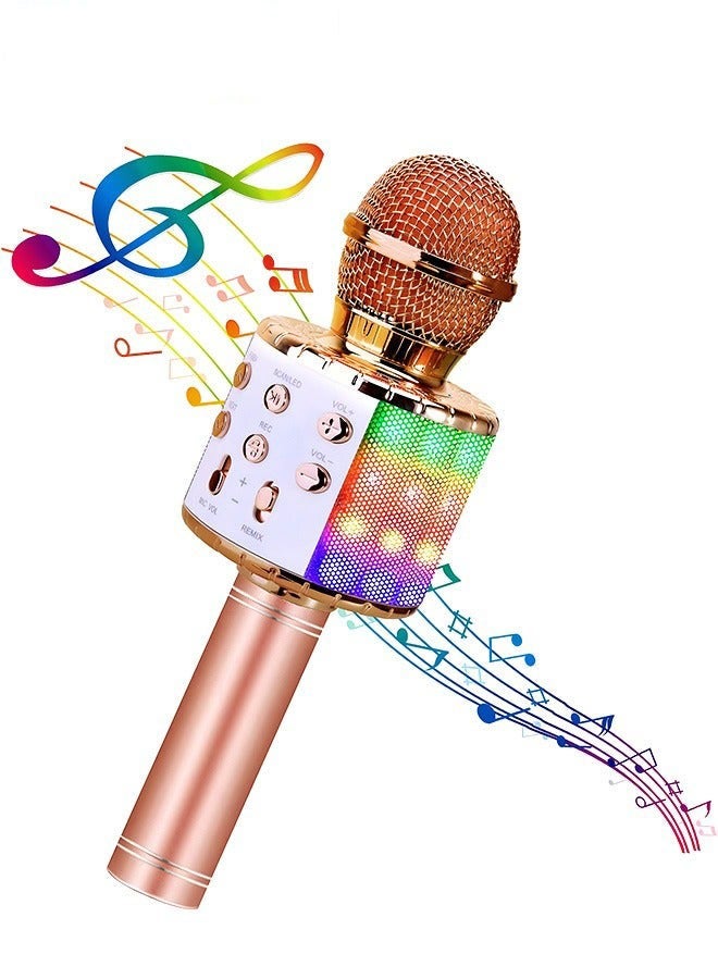 دوركو ميكروفون كاريوكي بلوتوث للمراهقين - هدية عيد ميلاد موسيقية للأطفال الصبيان والبنات في اللون الوردي - Image 1