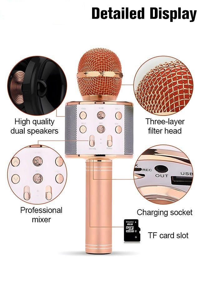 دوركو ميكروفون كاريوكي بلوتوث للمراهقين - هدية عيد ميلاد موسيقية للأطفال الصبيان والبنات في اللون الوردي - Image 5