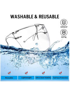 Y&D New Anti-Fog Safety Face Shield, Reusable Clear Shields Full Guard Cover, Unisex Cycling Plastic Washable Shield to Protect From Droplets, Oil Splash, Sawdust  - Image 3