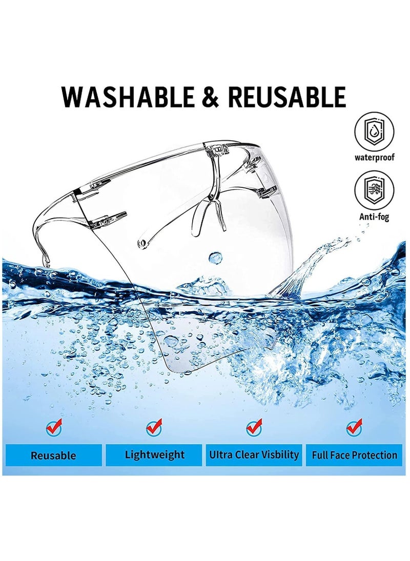 Y&D New Anti-Fog Safety Face Shield, Reusable Clear Shields Full Guard Cover, Unisex Cycling Plastic Washable Shield to Protect From Droplets, Oil Splash, Sawdust  - Image 3