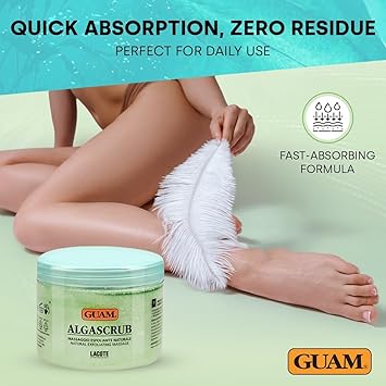 GUAM Seaweed Exfoliating Body Scrub with Lemon Mint Rosemary Essential Oils 700g AlgaSCRUB Energising Body Scrub Exfoliator Sea Salt Skin Body Care Softens Smooths Removes Dead Skin Cells - Image 5