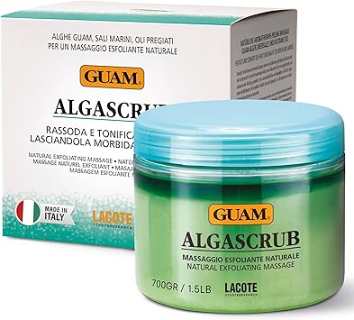 GUAM Seaweed Exfoliating Body Scrub with Lemon Mint Rosemary Essential Oils 700g AlgaSCRUB Energising Body Scrub Exfoliator Sea Salt Skin Body Care Softens Smooths Removes Dead Skin Cells - Image 1