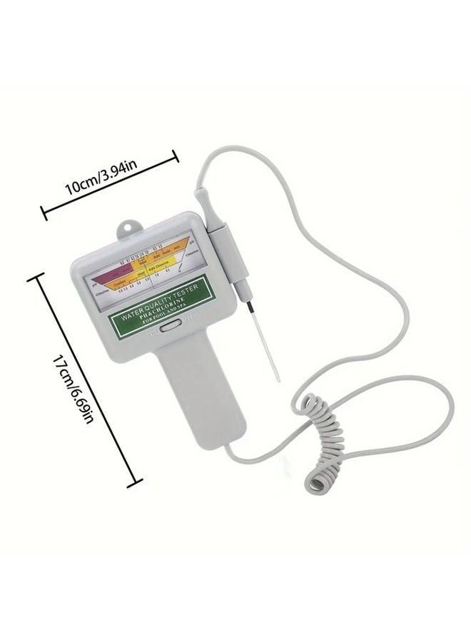 White 2 In 1 Water Quality Meter Portable Chlorine PH Tester For Pool Lake Ocean - Image 3