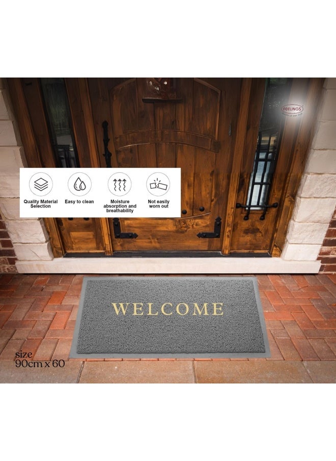 Feelings Feelings Welcome Door Mat 60 X 90 Cm Grey  - Image 4