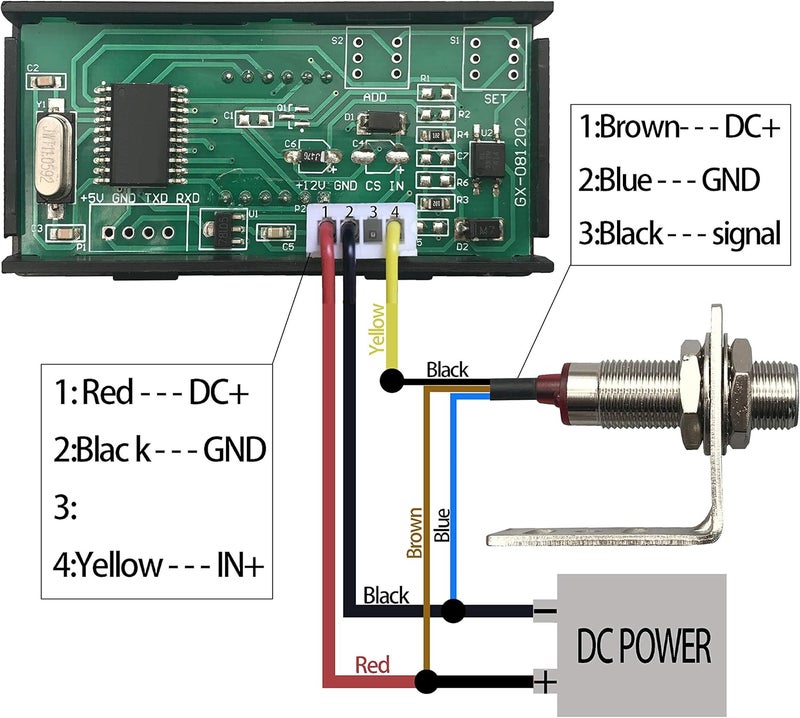 DIGITEN 4 Digital Red LED Tachometer RPM Speed Meter + Hall Proximity Switch Magnet Sensor NPN + Sensor Mounting Holder for Lathe Conveyor Belt - Image 5