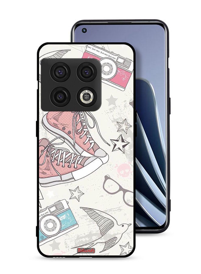 Tolwak OnePlus 10 Pro 5G Protective Case Cover Canva Shoes And Camera Art  - Image 1