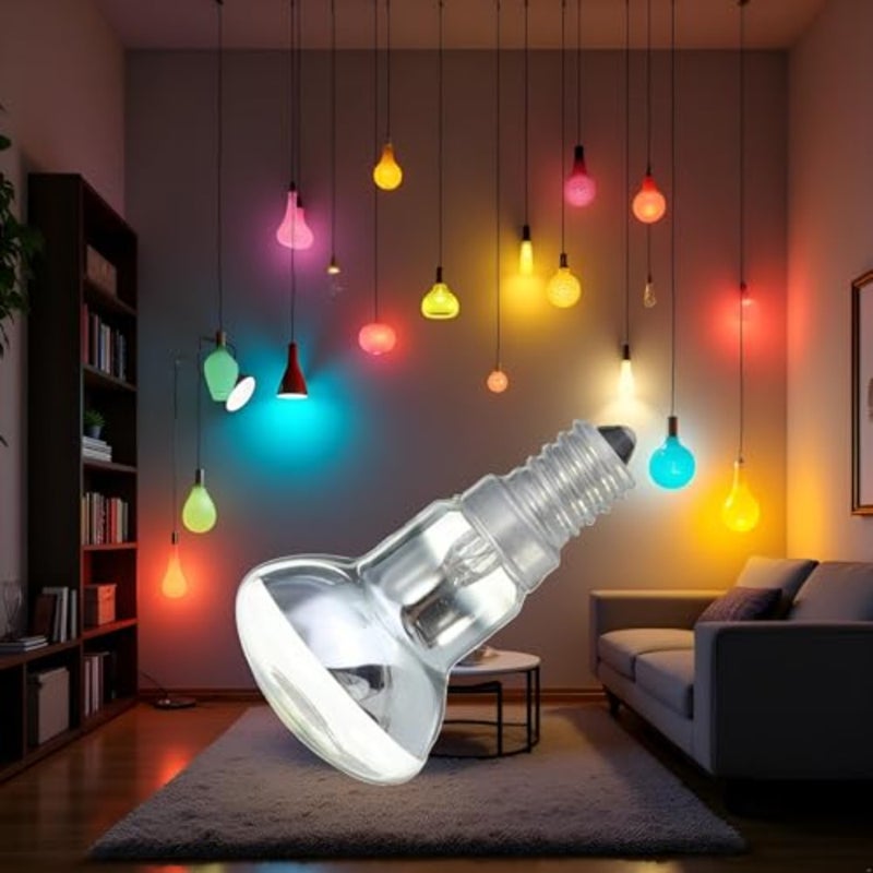1Pc 30 Watts White Edison Bulb E14 Light Holder R39 Reflector Spot Light Bulb Lava Lamp Incandescent Filament Lamp Incandescent Bulbs Dimmable Light Bulbs 65 * 39mm - Image 2