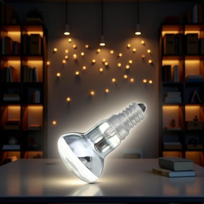 1Pc 30 Watts White Edison Bulb E14 Light Holder R39 Reflector Spot Light Bulb Lava Lamp Incandescent Filament Lamp Incandescent Bulbs Dimmable Light Bulbs 65 * 39mm - Image 4
