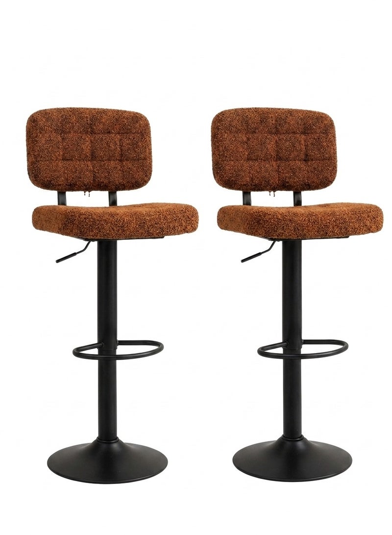 TarafCom Luxury modern "Buckle" bar stool set with adjustable swivel base - Image 1