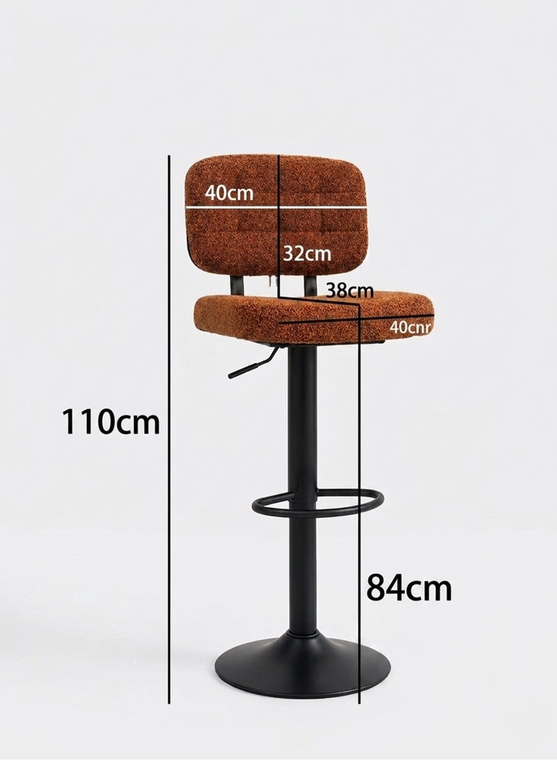 TarafCom Luxury modern "Buckle" bar stool set with adjustable swivel base - Image 4
