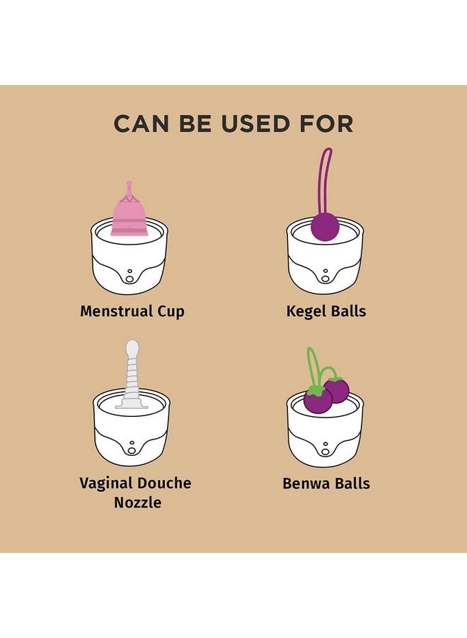 PEESAFE Pee Safe Menstrual Cup Steam Sterilizer | Clean Your Cup With Ease | Kills 99.9% Germs In 3 Minutes With Steam | White, For Women, Bpa Free & Auto Power Cut-Off  - Image 3