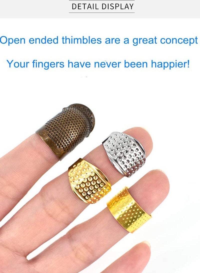 SYOSI Thimble of Upgrade Adjustable Premium Copper Sewing Accessories and Supplies Durable and Sturdy Finger Protectors Comfort Sewing Accessories Thimbles for Hand Sewing 12PCS - Image 5
