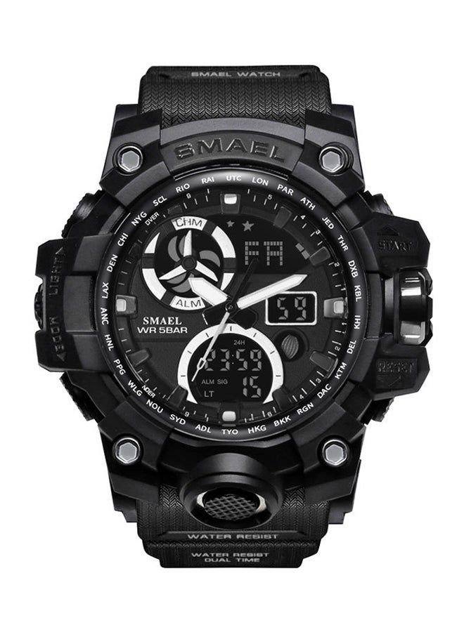SMAEL men Water Resistant Rubber Analog+Digital Watch Smael-10-BLA
