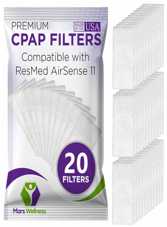 MARS WELLNESS CPAP Filters Compatible with ResMed Airsense 11 Filters - Disposable Felt air Filter - 20 Pack - Made in The USA CPAP Filter Supplies Series Machines - by Mars Wellness - Image 1