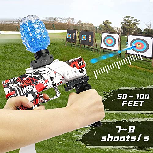 Gel Blaster Automatic Toy Gun/Electric Outdoor Toy Machine Gun for Kids/Water Ball Pistol for Kids-Adults/Shooting Range Upto 70 feet Gun with 10000 Gel Balls - (Orange) - Image 3