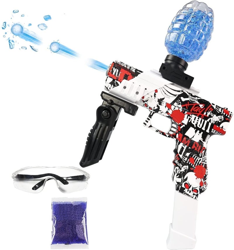 Gel Blaster Automatic Toy Gun/Electric Outdoor Toy Machine Gun for Kids/Water Ball Pistol for Kids-Adults/Shooting Range Upto 70 feet Gun with 10000 Gel Balls - (Orange) - Image 1