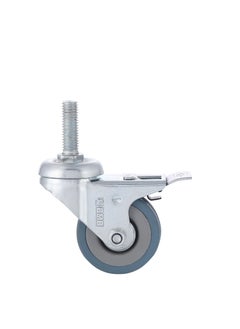 BMB tools 2-Piece 75mm Grey Rubber Caster - Swivel with Brake - Screw M10x30mm  - Image 2