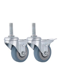 BMB tools 2-Piece 75mm Grey Rubber Caster - Swivel with Brake - Screw M10x30mm  - Image 1