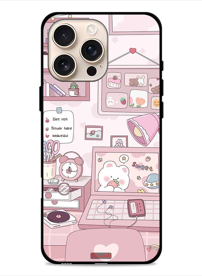 Tolwak Apple iPhone 16 Pro Protective Case Cover Get Rich Study Hard - Image 1