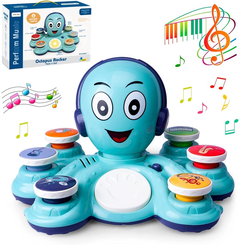 Baby Musical Toys Learning Toys for Toddlers, Octopus Music Toys, Preschooler Musical Educational Instruments Toy for Baby, Birthday for Boys/Girls - Image 1