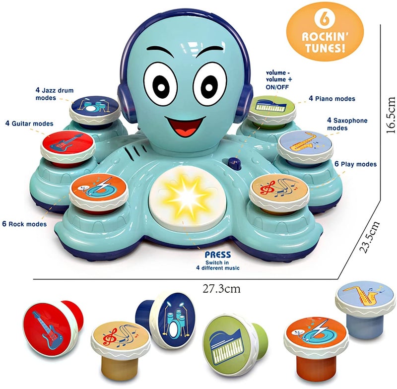 Baby Musical Toys Learning Toys for Toddlers, Octopus Music Toys, Preschooler Musical Educational Instruments Toy for Baby, Birthday for Boys/Girls - Image 4