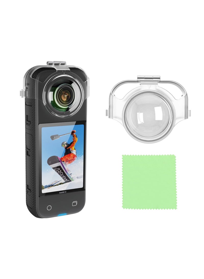 Lens Guard for Insta360 X3, Quick-Detach Transparent Water-Proof Shockproof Transparent Cover, Free of Disassembly, Shooting Protective Cover, Lens, Dust-proof, Scratch-Proof and Drop-Proof Shell - Image 1
