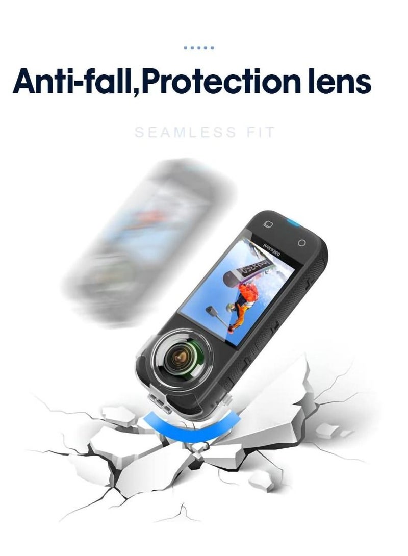 Lens Guard for Insta360 X3, Quick-Detach Transparent Water-Proof Shockproof Transparent Cover, Free of Disassembly, Shooting Protective Cover, Lens, Dust-proof, Scratch-Proof and Drop-Proof Shell - Image 4