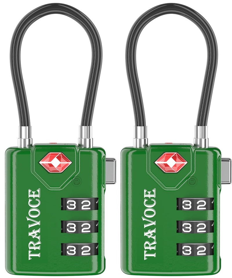 Travoce TSA Approved Luggage Locks, Travel Locks Which Also Work Great as Gym Locks, Toolbox Lock, Backpack and More 1,2,4,6 &10 pk (Army Green)  - Image 1