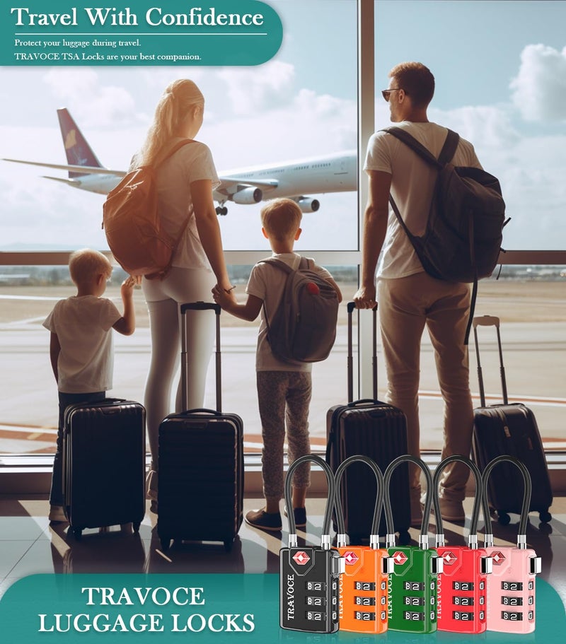 Travoce TSA Approved Luggage Locks, Travel Locks Which Also Work Great as Gym Locks, Toolbox Lock, Backpack and More 1,2,4,6 &10 pk (Army Green)  - Image 3