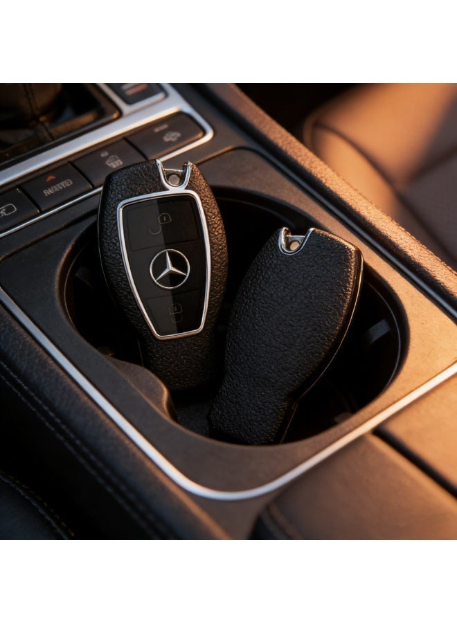 بنز غلاف واقي لمفتاح سيارة عن بعد، غلاف مفتاح سيارة مناسب لمرسيدس بنز الفئات A B C E S و ML SLS R GLK SLK CLA AMG - Image 2