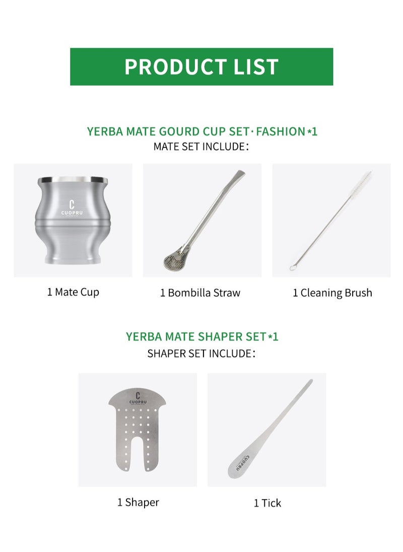 CUOPRU Yerba Mate Cup Set with Bombilla(Straw), Tea Filter