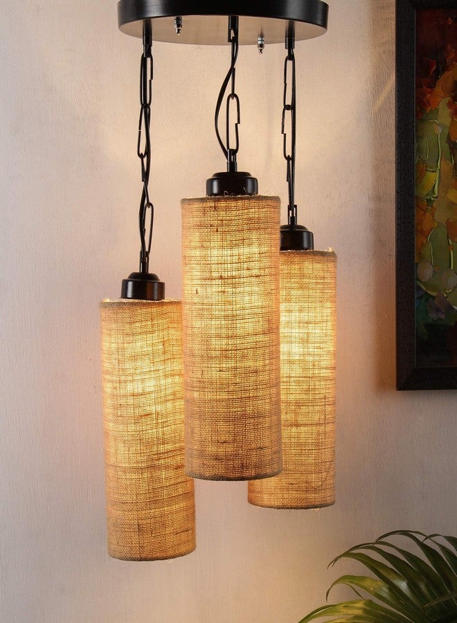 Devansh Cluster Round Jute Hanging lamp - Image 1