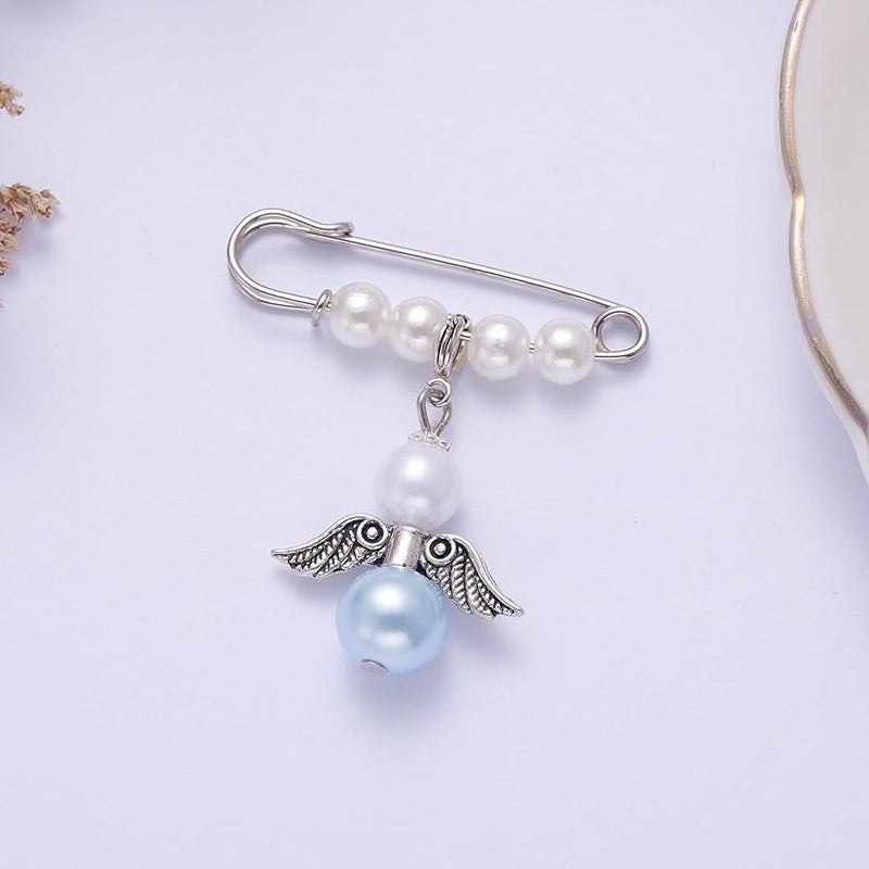 Ralukiia Something Blue Angel Memory Bouquet Charm, Wedding Day Hug from Heaven, Guardian Angel Charm, Memorial Gift for Bride, Wedding Gift from Deceased Mom or Dad, Remembrance Gifts, Medium - Image 2