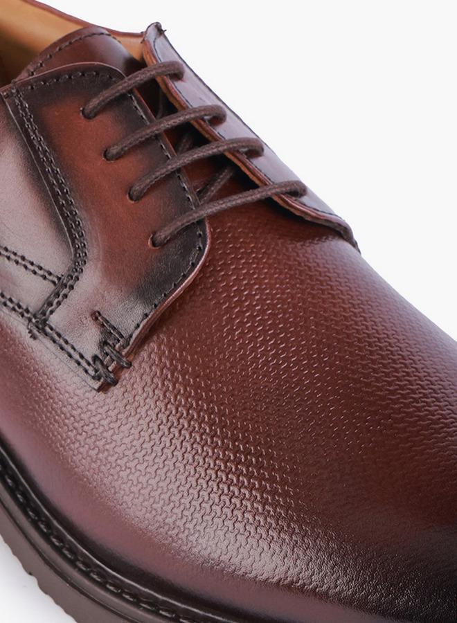DUCHINI أحذية ديربي للرجال بتصميم منسوج مع أربطة - Image 4