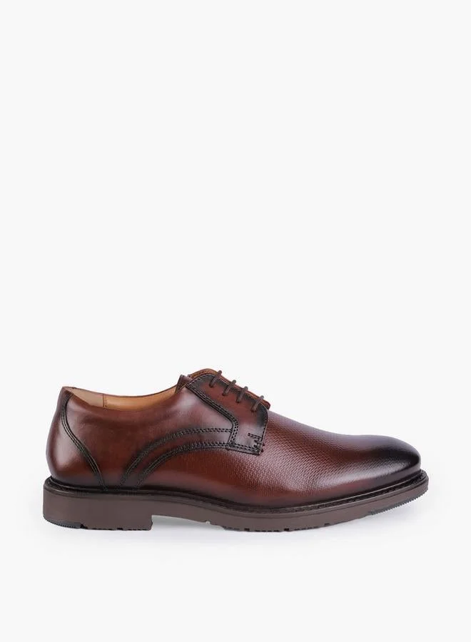 دوتشيني Men Textured Lace-Up Derby Shoes