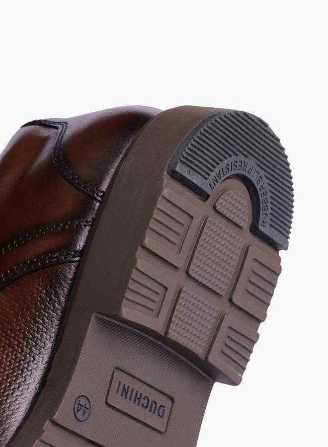 DUCHINI أحذية ديربي للرجال بتصميم منسوج مع أربطة - Image 5