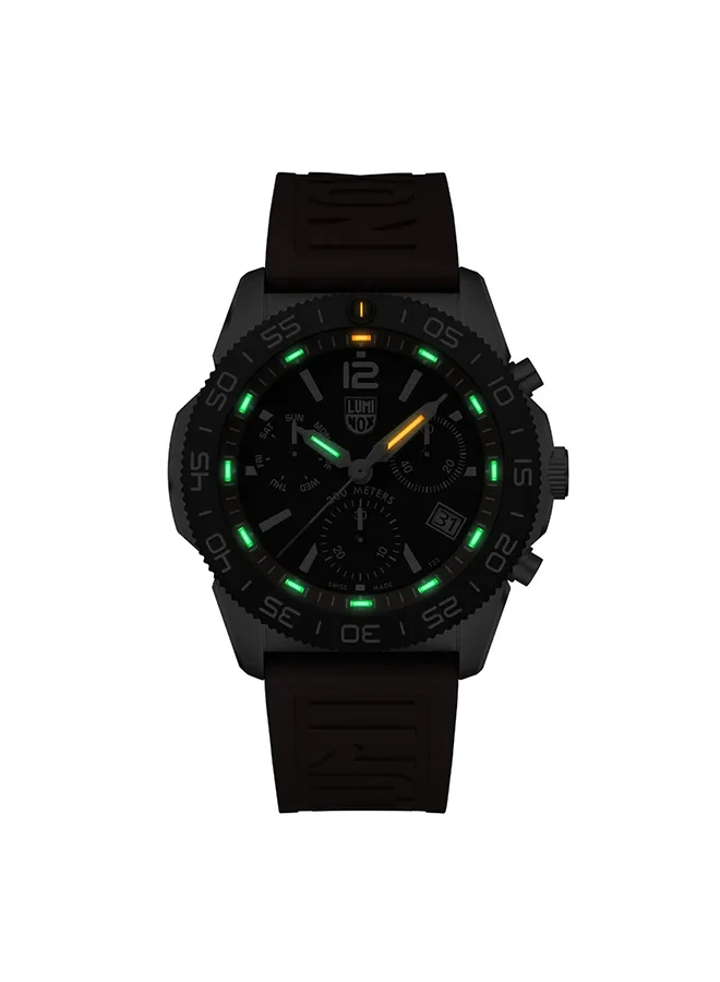 Luminox Men's Chronograph Round Shape Rubber Wrist Watch XS.3155 - 44 Mm