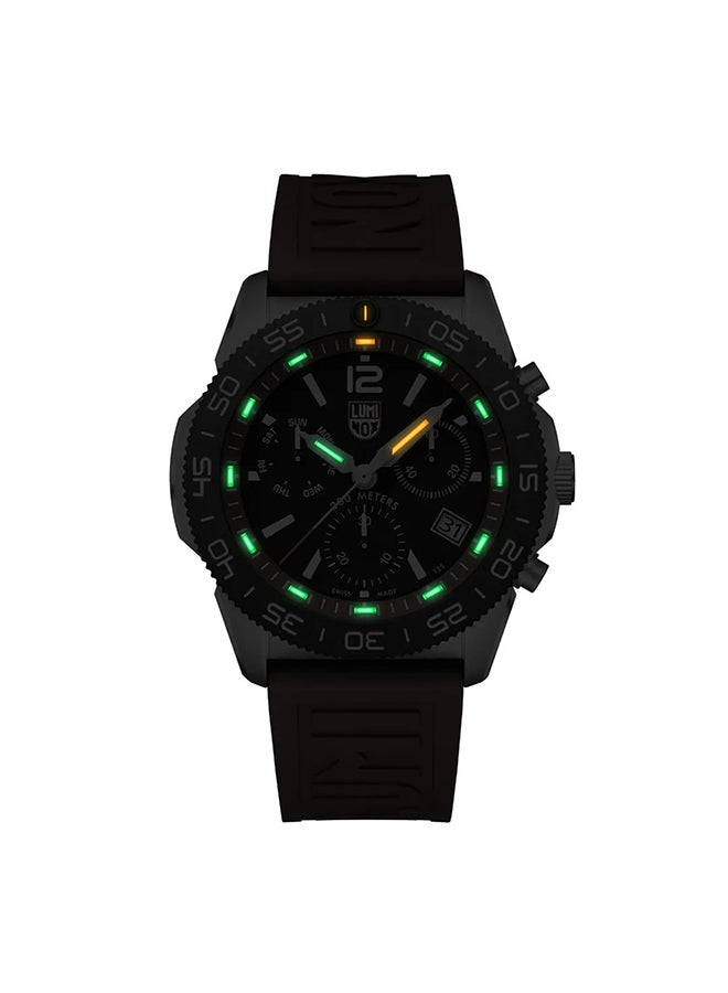 Luminox Men's Chronograph Round Shape Rubber Wrist Watch XS.3155 - 44 Mm - Image 2