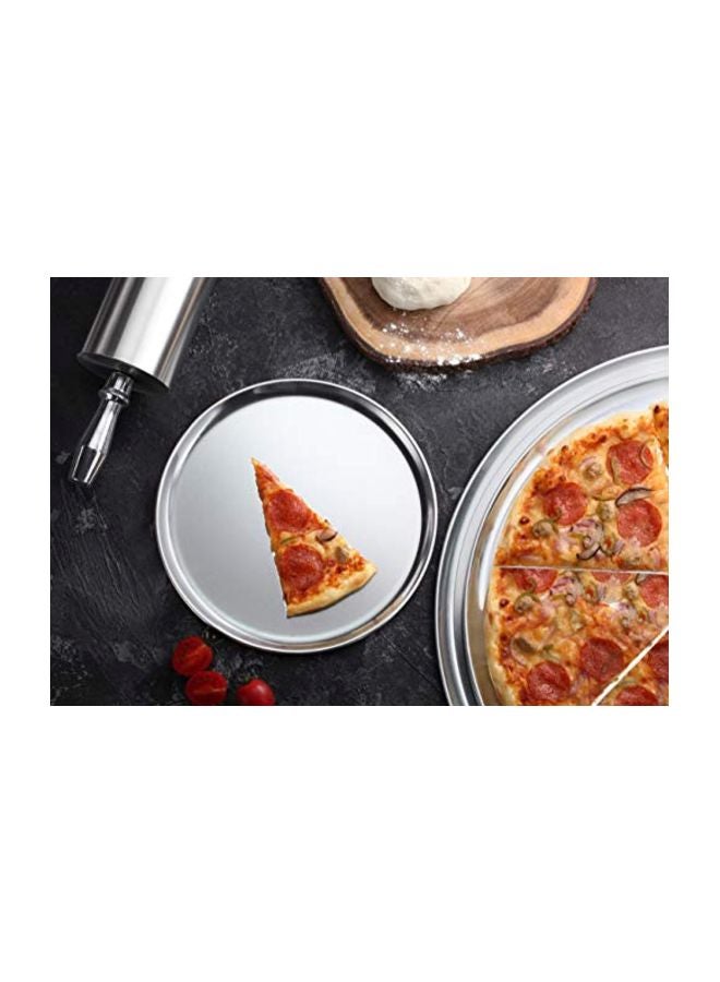 New Star Foodservice 51025 Restaurant-Grade Aluminum Pizza Pan, Baking Tray, Coupe Style, 12-Inch, Pack of 6 - Image 2