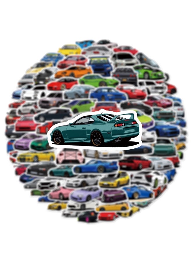 100 قطعة من ملصقات السيارات الصغيرة الحجم للأطفال ملصقات سيارات السباق ملصقات السيارات الرياضية الرائعة مناسبة لزجاجات المياه وأجهزة الكمبيوتر المحمولة وخوذة التزلج - Image 4