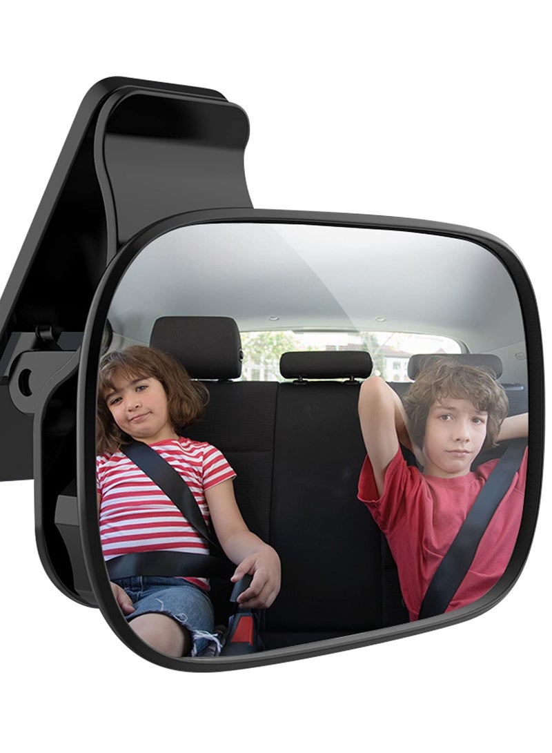 SOLARAE Shatterproof Baby Car Mirror for Rear View - 360° Adjustable Backseat Safety Mirror for Rear-Facing Infants, Clear Wide Vision Clip-On Car Seat Mirror for Safe Travel. - Image 4