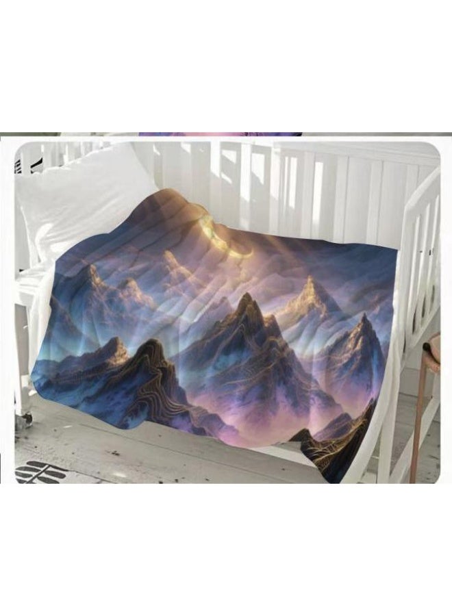 general Chinese painting style flannel thin blanket (warm and comfortable, suitable for sleep, gaming, dust removal and sandproof) 150cm*200cm - 10 - Image 3