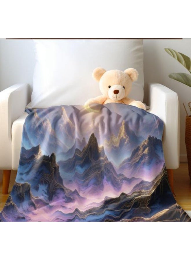 general Chinese painting style flannel thin blanket (warm and comfortable, suitable for sleep, gaming, dust removal and sandproof) 150cm*200cm - 10 - Image 5