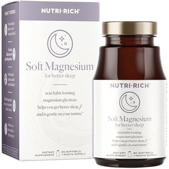 Nutri-Rich Magnesium Glycinate Chelate, Magnesium 400mg, for Better Sleep, MCT Oil, High Potency, Easy Absorption, Muscle, Heart Health, Relaxation, Gluten Free, No Soy, No Artificial Additives - Image 1