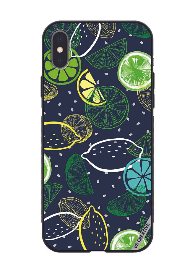 VR CREATIVE Protective Case Cover For Apple iPhone XS Max Lemon Design Multicolour - Image 1