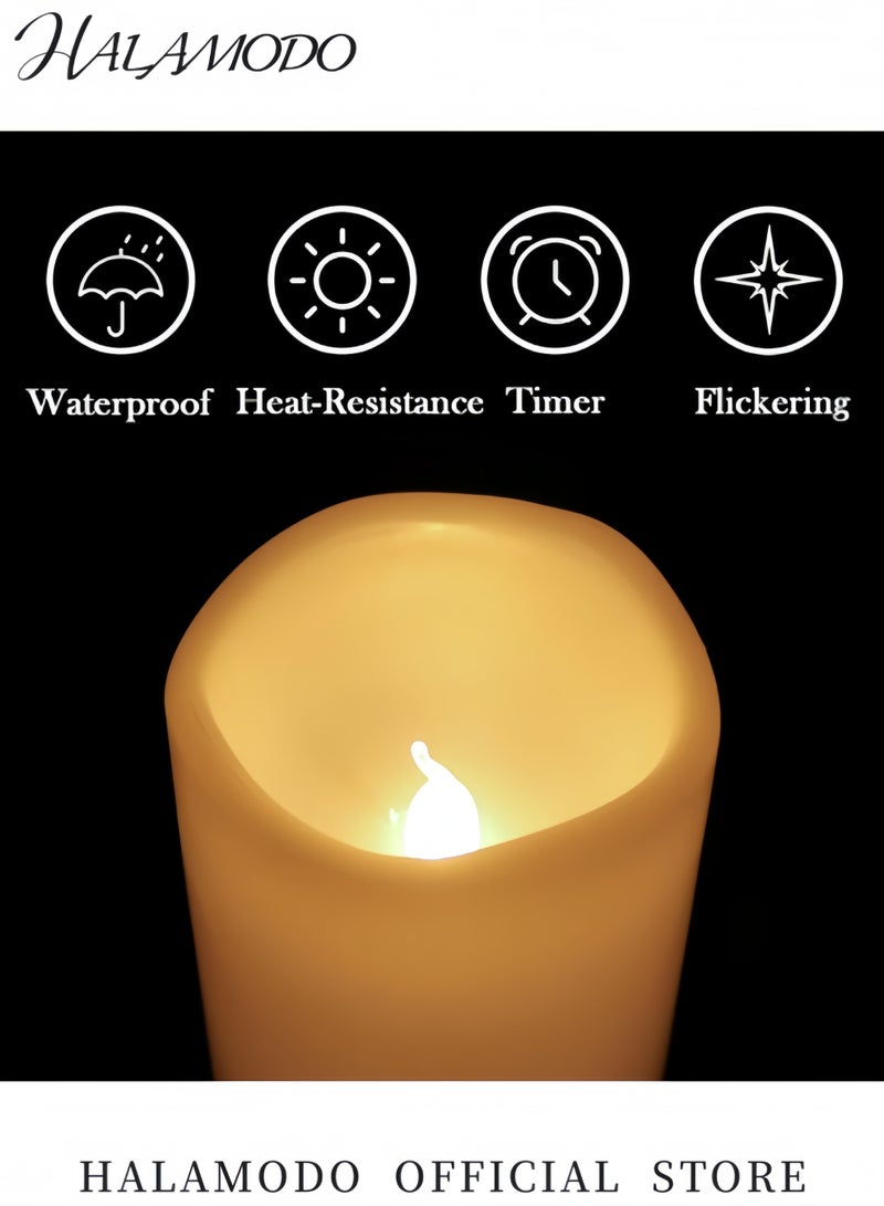 HALAMODO 3PCS Flameless Candles with Timer,  Color Changing LED Candles with Remote Control, Battery Candles Outdoor and Indoor Home Decor  - Image 2
