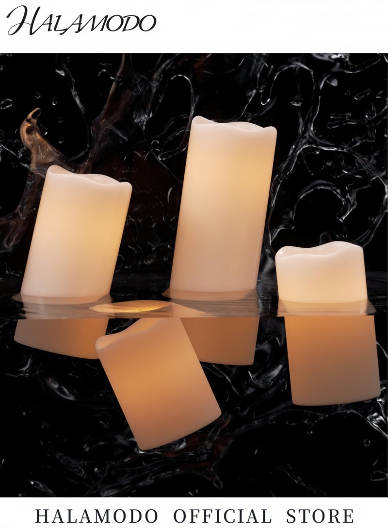 HALAMODO 3PCS Flameless Candles with Timer,  Color Changing LED Candles with Remote Control, Battery Candles Outdoor and Indoor Home Decor  - Image 4